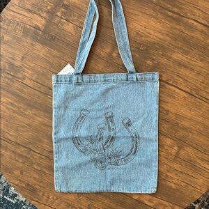 Maurices Denim Tote Bag | Western Horseshoe Graphic | NWT